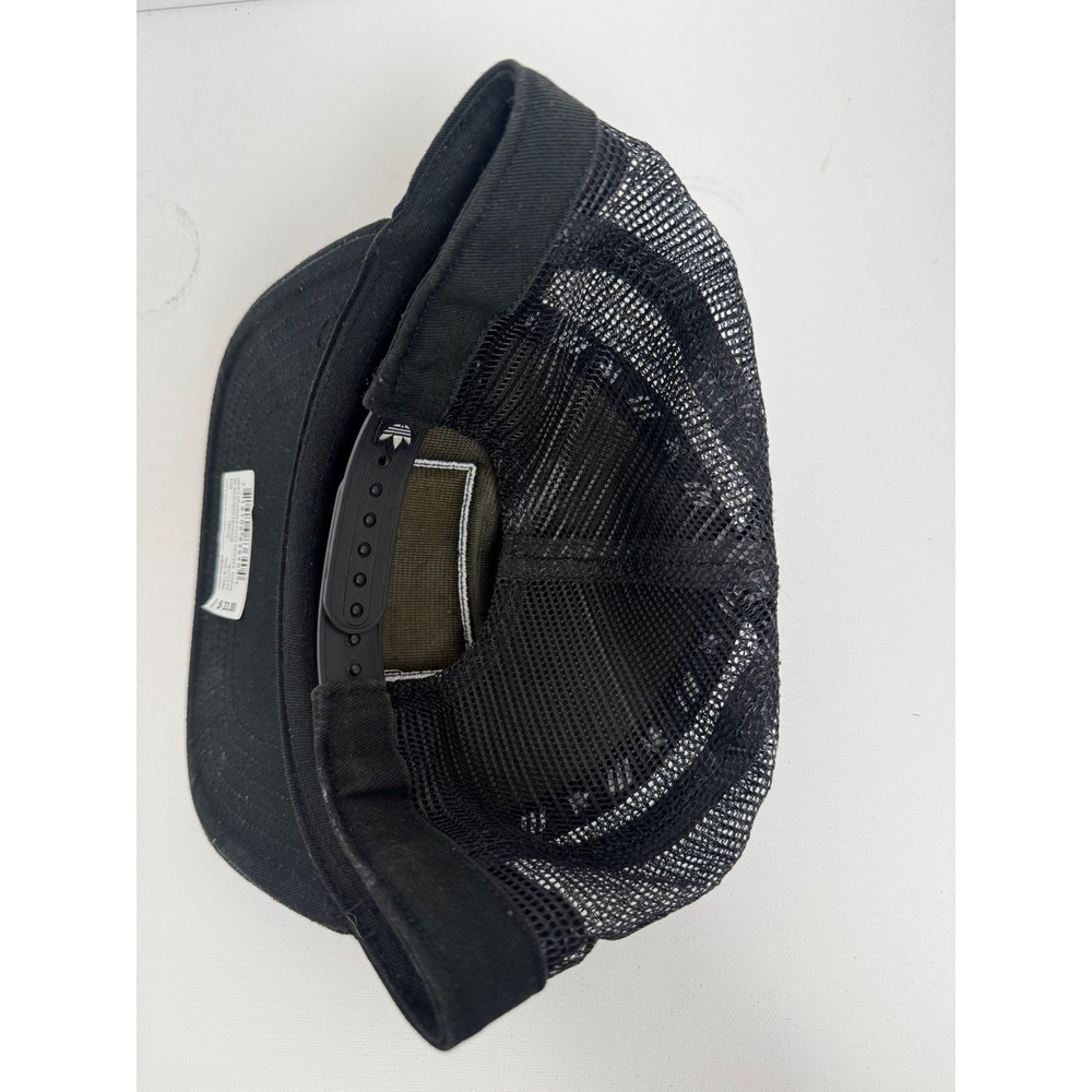 Adidas Trucker Hat Mens OSFM Black Cotton Soccer Patch Snapback Mesh Cap - Picture 7 of 11
